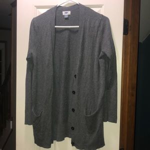 Grey Old Navy Buttoned Cardigan with Pockets